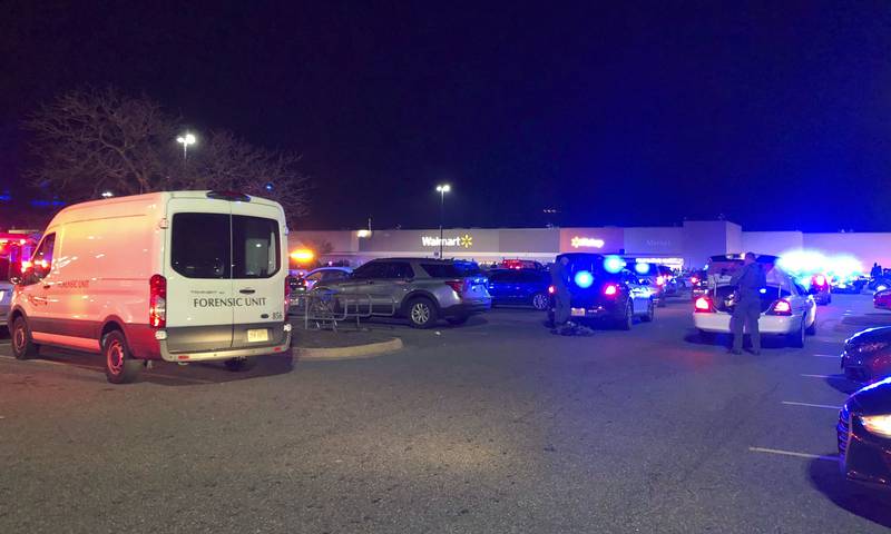 Police respond to a fatal shooting at a Walmart shop in Chesapeake, Virginia, on November 22.  All photos: AP