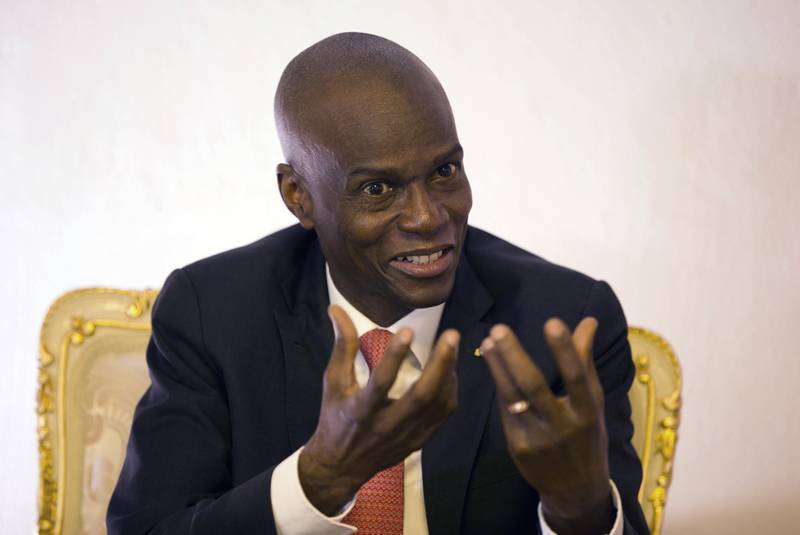 Haiti's President Jovenel Moise being interviewed in his office in Port-au-Prince, in August 2019.