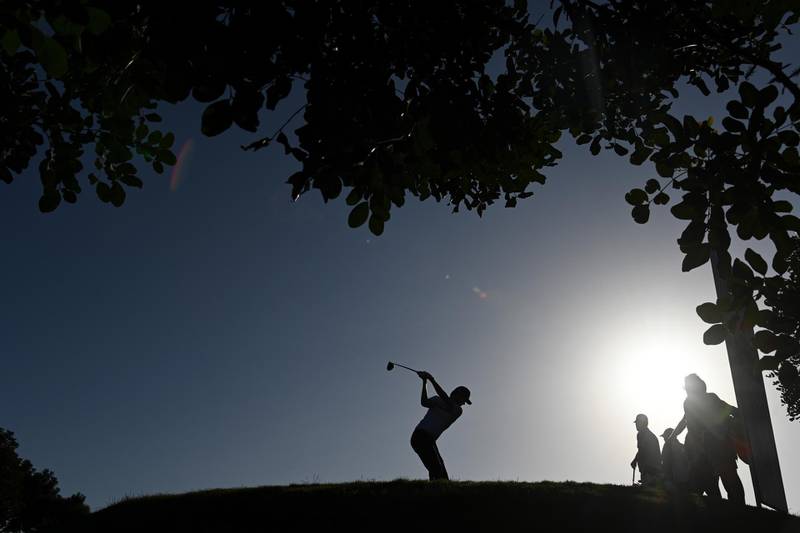 English golfer Steven Brown tees off on the second hole during Day 1 of the Cyprus Open at Aphrodite Hills Resort on Thursday, October 29. Getty