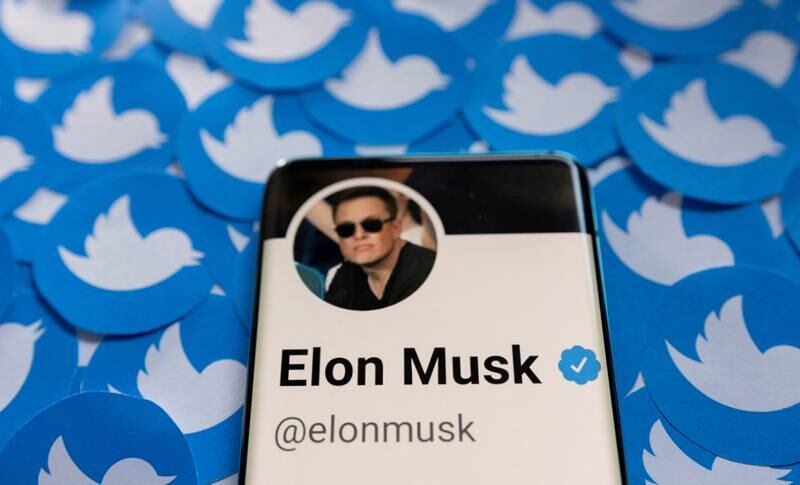 Elon Musk's Twitter profile is seen on a smartphone. Reuters