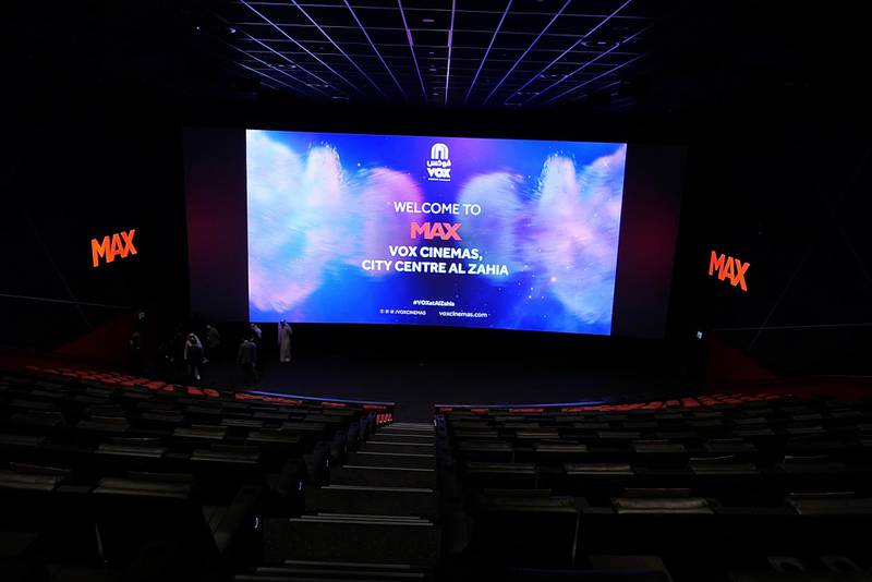 SHARJAH, UNITED ARAB EMIRATES , March 15, 2021 – Inside view of the Cinema at the newly opened Al Zahia City Centre in Sharjah. (Pawan Singh / The National) For LifeStyle/Online/Instagram. Story by Janice Rodrigues