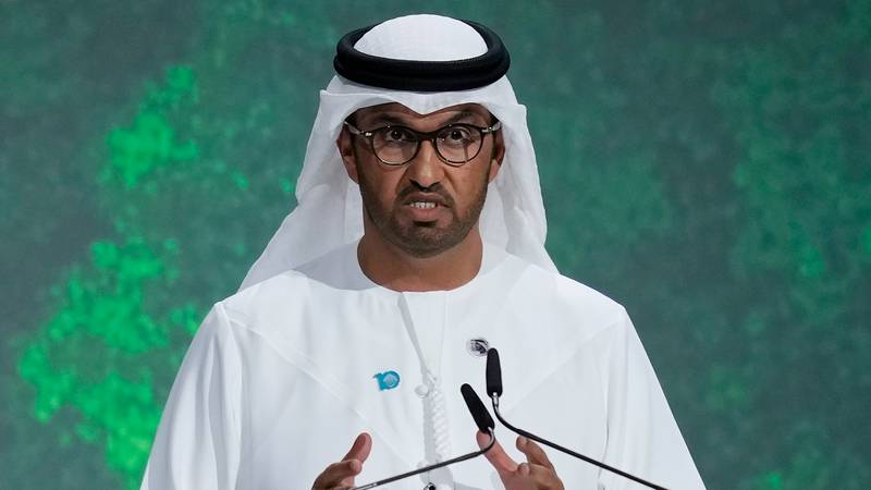 Dr Sultan Al Jaber says addressing carbon emissions in hard-to-abate sectors is a priority. AP