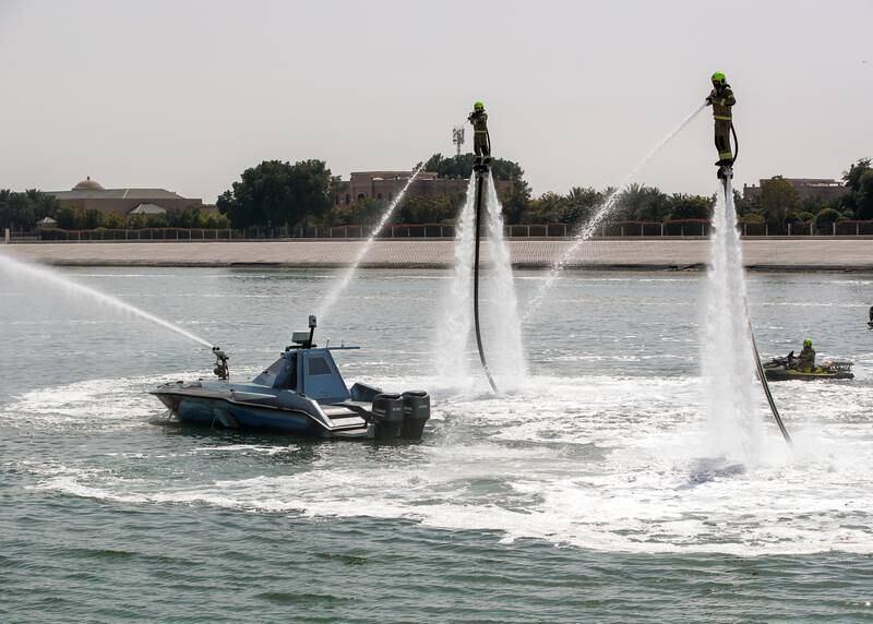 Dubai Police drills at Navdex 2023 in Abu Dhabi. Victor Besa / The National
