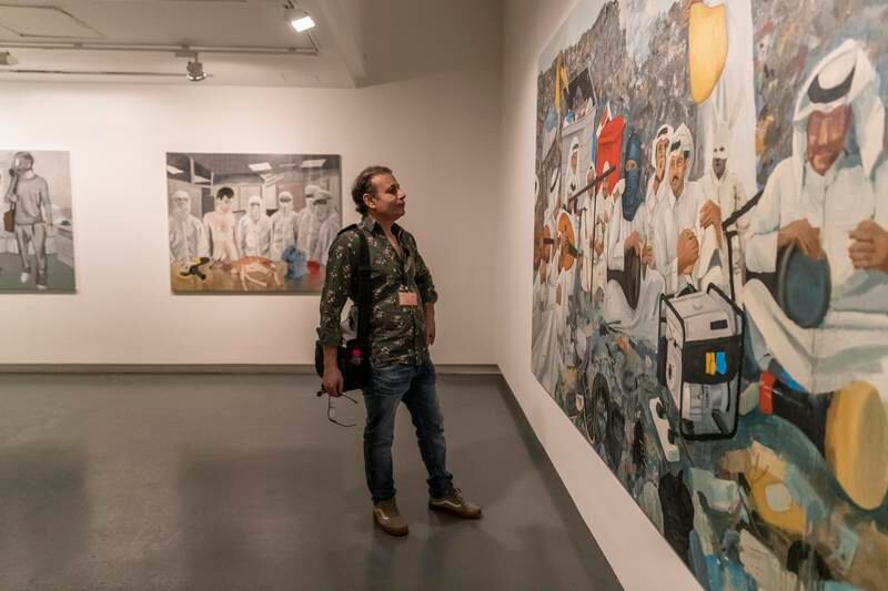 Iraqi artist Saddam Al Jumaily, who lives in Finland, is among those taking part in Sharjah Biennial 15. Antonie Robertson / The National


