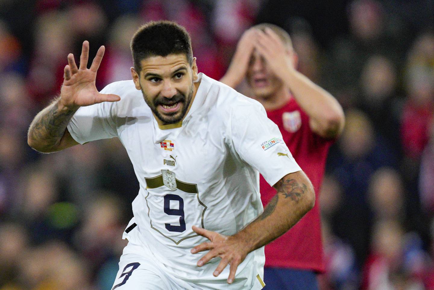 All-time top scorer Aleksandar Mitrovic will lead the line for Serbia at the 2022 World Cup. AP