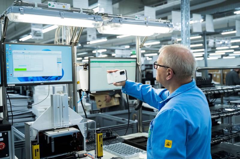 A Nokia factory in Hungary. The firm has suffered from a fall in demand for 5G equipment in developed economies, particularly the US. Reuters