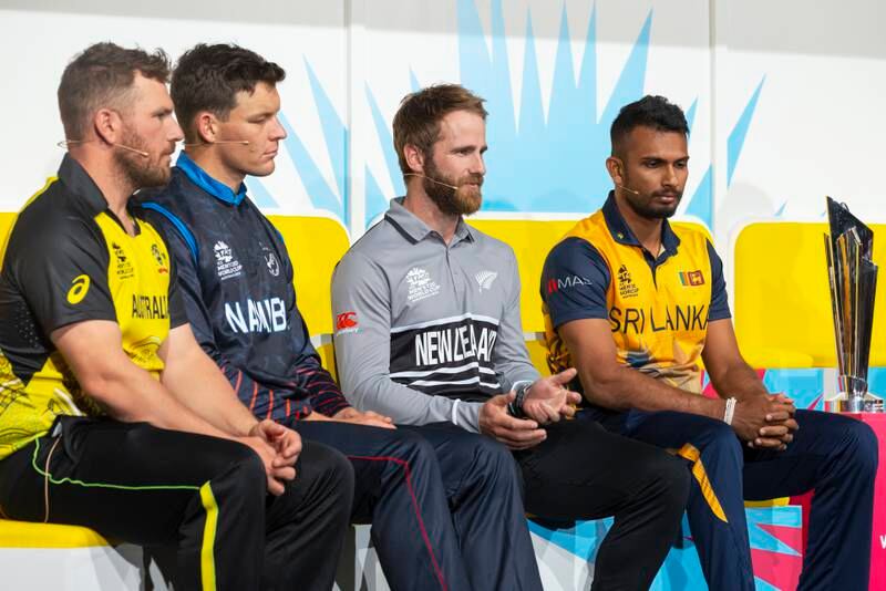 T20 World Cup team captains in Melbourne on Saturday. Getty