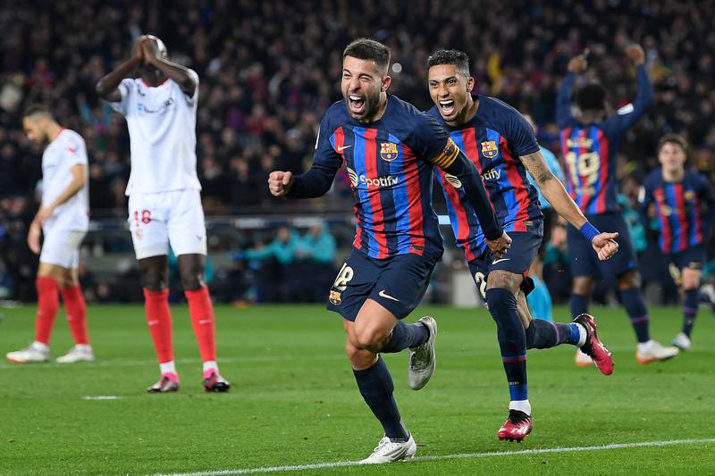 Jordi Alba - 9. With Balde sick and only making the bench, Alba started in the league for the first time this year and became captain after four minutes. Attacked. Crossed to Lewandowski on 52, then scored his first goal of the season, side-footing a Kessie ball in. Crossed for the third. AFP