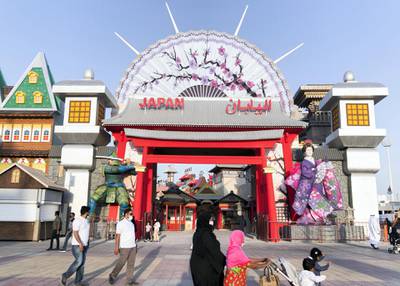 DUBAI, UNITED ARAB EMIRATES. 25 OCTOBER 2020. Japan pavilion. Global Village celebrates it’s 25th season this year.(Photo: Reem Mohammed/The National)Reporter:Section: