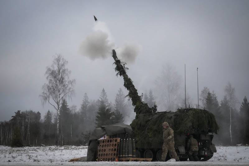 A British-led Nato battlegroup is currently carrying out drills in Estonia. AP