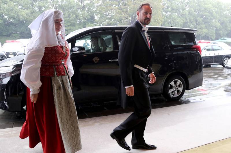 Norway's Crown Prince Haakon arrives at the Imperial Palace to attend the proclamation ceremony of the enthronement of Japan's Emperor Naruhito in Tokyo, Japan, October 22, 2019. REUTERS