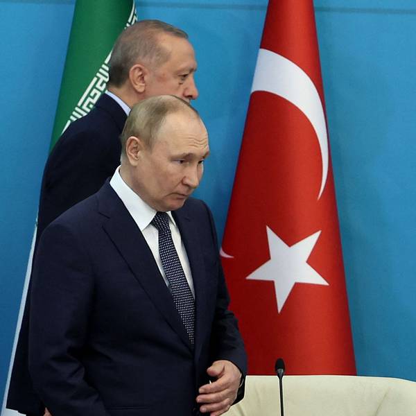 Awkward moment after Erdogan keeps Putin waiting during Tehran summit