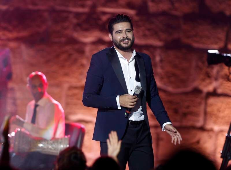 Syrian singer Nassif Zeytoun performing at the 53rd International Festival of Carthage in Tunis in 2017. He will perform at Dubai Festival City Mall on May 3. EPA