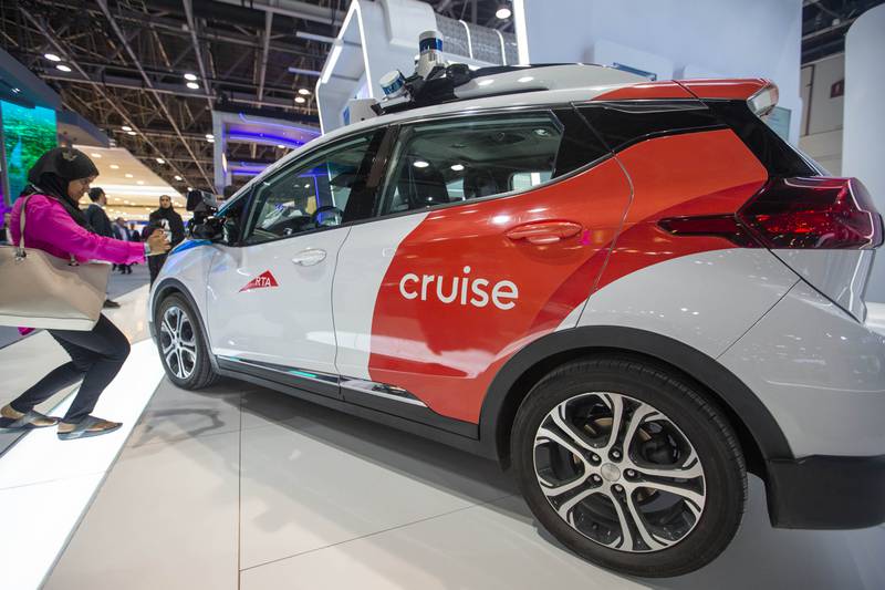 Dubai's first driverless taxis were on display at the city's annual flagship technology event on Monday. 