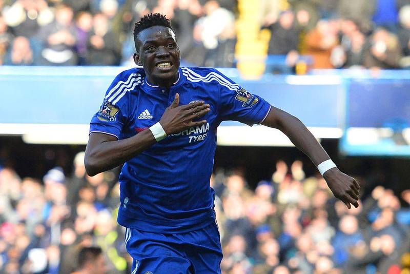 Chelsea's Burkina Faso midfielder Bertrand Traore celebrates after scoring the opening goal of the English Premier League football match between Chelsea and Stoke City at Stamford Bridge in London on March 5, 2016. AFP / GLYN KIRK