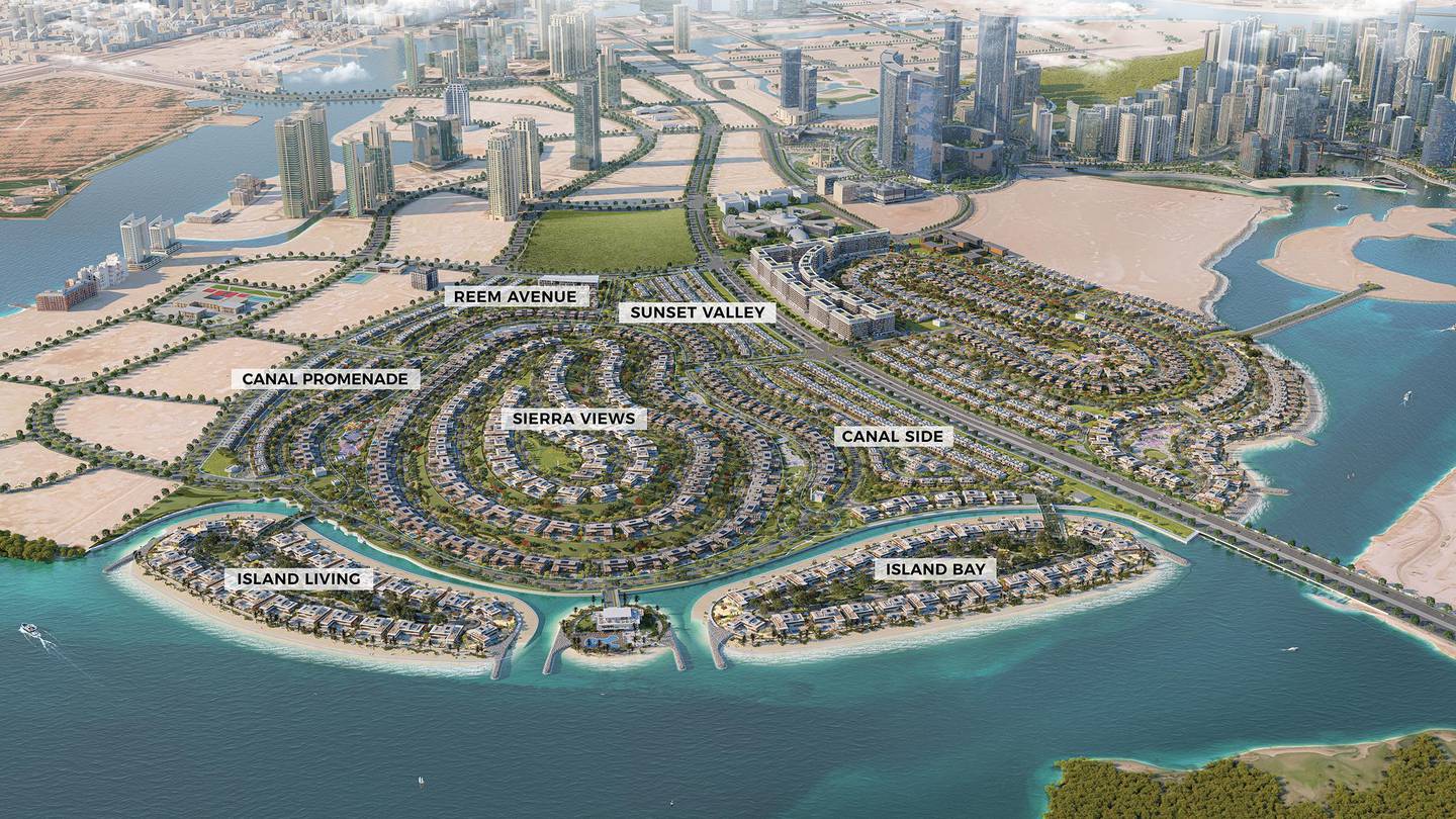 The different clusters at Reem Hills on Reem Island. Courtesy Q Properties