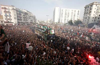 Thousands of fans celebrated in Algiers. Reuters