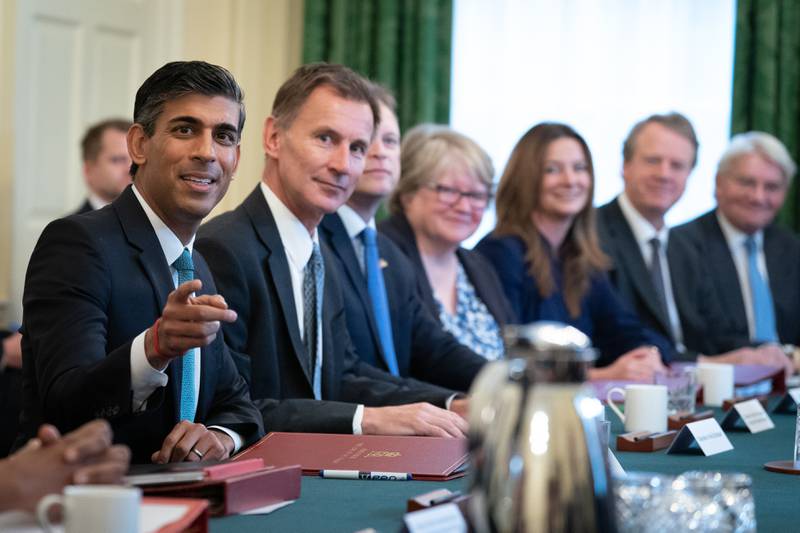 UK Prime Minister Rishi Sunak during a cabinet meeting in March. PA Wire