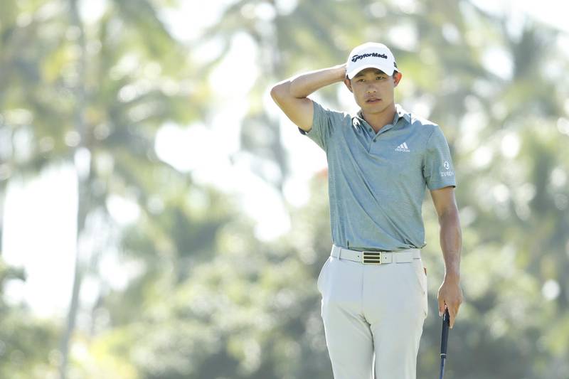 Collin Morikawa on the tenth green during the third round of the Sony Open in Hawaii. AFP