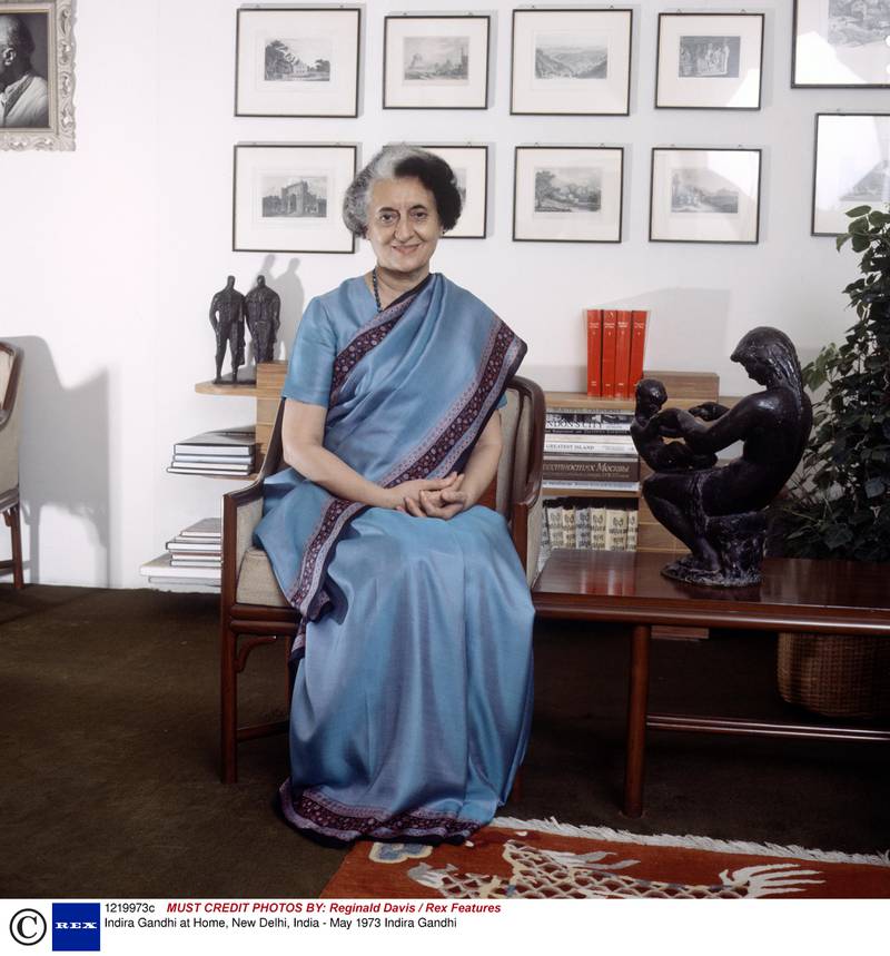 Mandatory Credit: Photo by Reginald Davis / Rex Features (1219973c)
Indira Gandhi
Indira Gandhi at Home, New Delhi, India - May 1973

