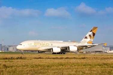 Abu Dhabi’s state carrier Etihad Airways plans to cut carbon emissions to zero by 2050 . Courtesy Etihad