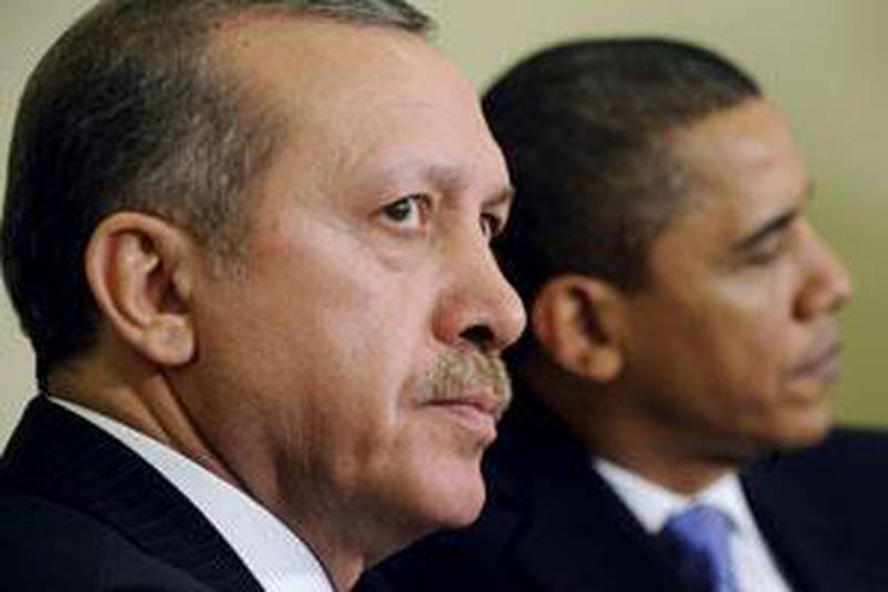 Recep Tayyip Erdogan, Turkey's prime minister, with Barack Obama, the US president, at a press conference in Washington last year. Tension is brewing between Turkey and the US over the latter's insistence on going ahead with fresh sanctions against Iran.