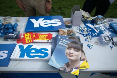 Leaflets for the Yes campaign in Scotland's referendum. Matt Cardy / Getty Images 