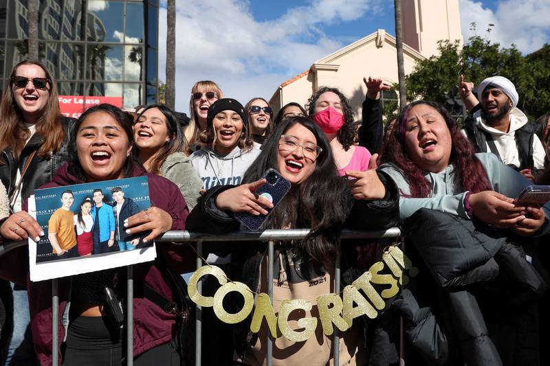Fans cheered on the Jonas Brothers throughout the entire ceremony. Reuters