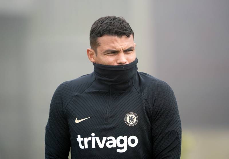 Chelsea's Thiago Silva during training. PA