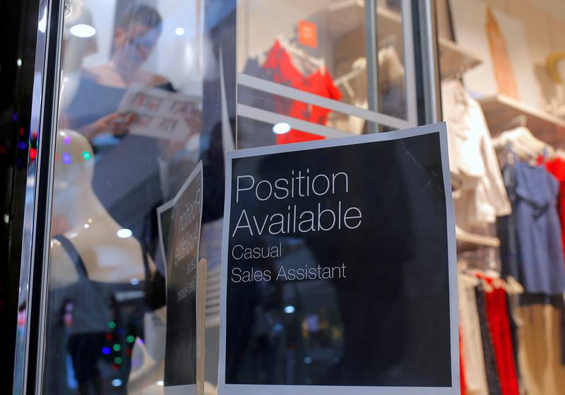 The retail sector is expected to go on a hiring spree this year as more physical retail stores are expected to open in the UAE in 2022, according to recruitment specialist Robert Half. Reuters 