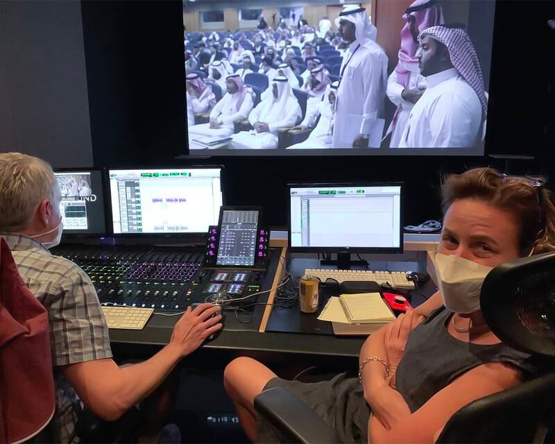 Lisa Hepner during the final sound mix of The Human Trial. Photo: Vox Pop Films