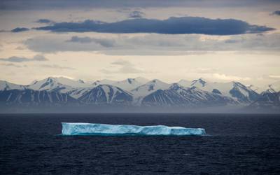 An iceberg floats past Bylot Island in the Canadian Arctic Archipelago in 2017. AP