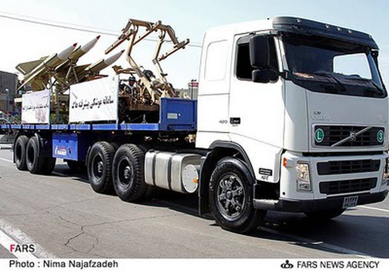 A Volvo lorry carrying a missile. Photo: United Against Nuclear Iran