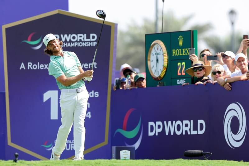England's Tommy Fleetwood on the first tee. He carded a final round 69 to finish 13 under. Getty