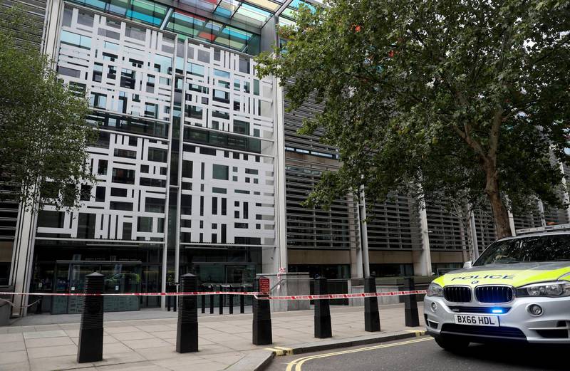A general view of the Home Office, after the area has been cordoned off by police following an incident, in London, Britain August 15, 2019. REUTERS/Simon Dawson