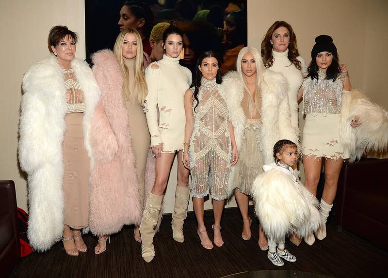 NEW YORK, NY - FEBRUARY 11:  Khloe Kardashian, Kris Jenner, Kendall Jenner, Kourtney Kardashian, Kim Kardashian West, North West, Caitlyn Jenner and Kylie Jenner attend Kanye West Yeezy Season 3 at Madison Square Garden on February 11, 2016 in New York City.  (Photo by Kevin Mazur/Getty Images for Yeezy Season 3)