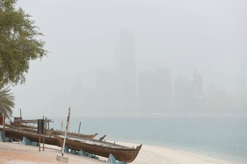 A cloudy start to the day in Abu Dhabi. Khushnum Bhandari / The National

