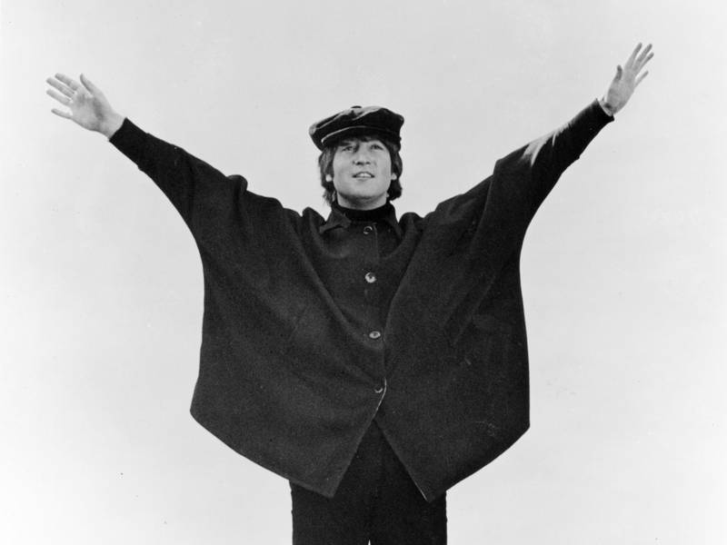 John Lennon poses in March 1965 during a break from shooting 'Help!', the Beatles' second film. Getty