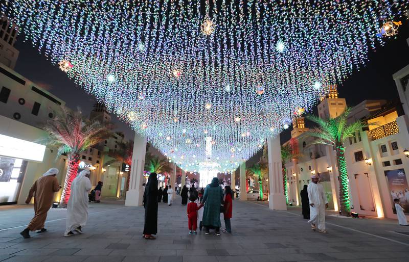 Visitors stroll beneath a spectacular canopy of light. The festival's theme is hayakum ― which means welcome  