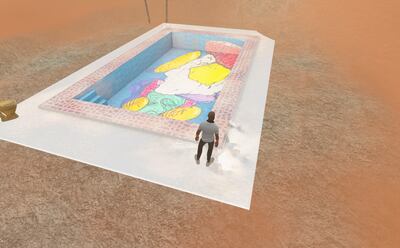 Abderrahmene Salah's pool in the on site display in the metaverse