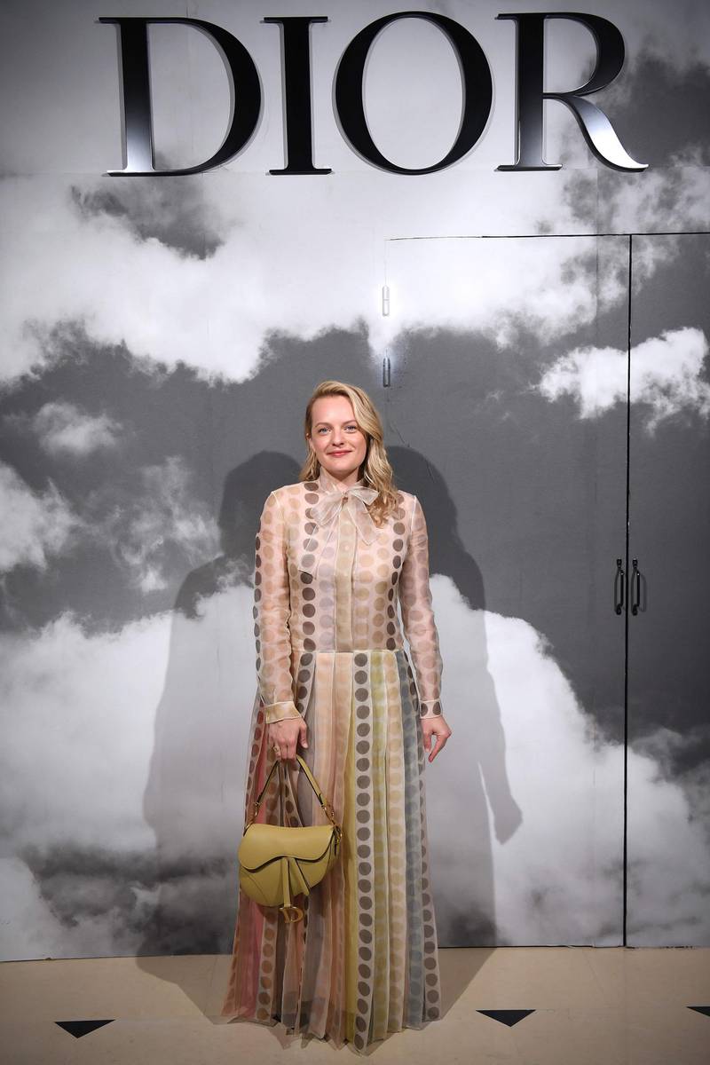 Elisabeth Moss, in Dior, attends the Christian Dior show in Paris on July 1, 2019. AFP