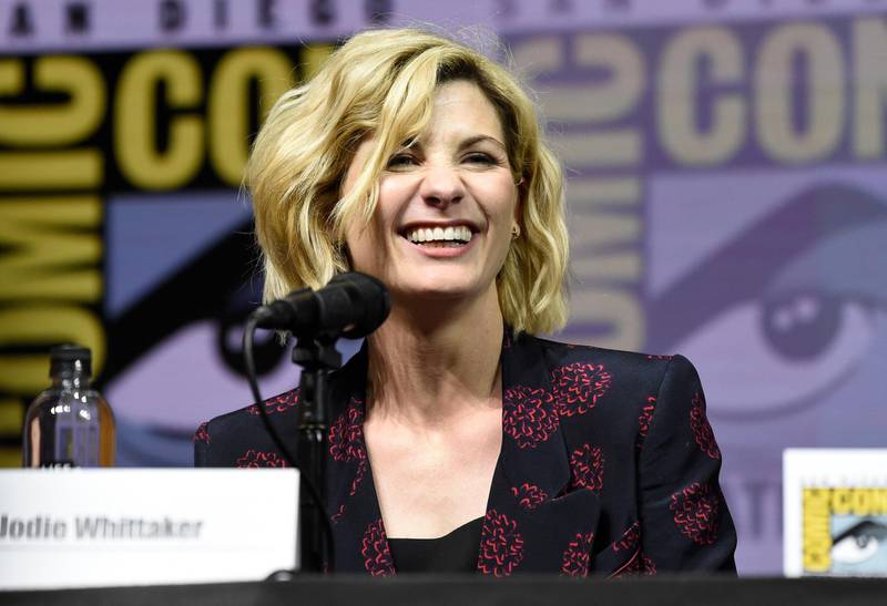 Jodie Whittaker attends the EW: Women who Kick Ass panel on day three of Comic-Con International on Saturday, July 21, 2018, in San Diego. (Photo by Chris Pizzello/Invision/AP)