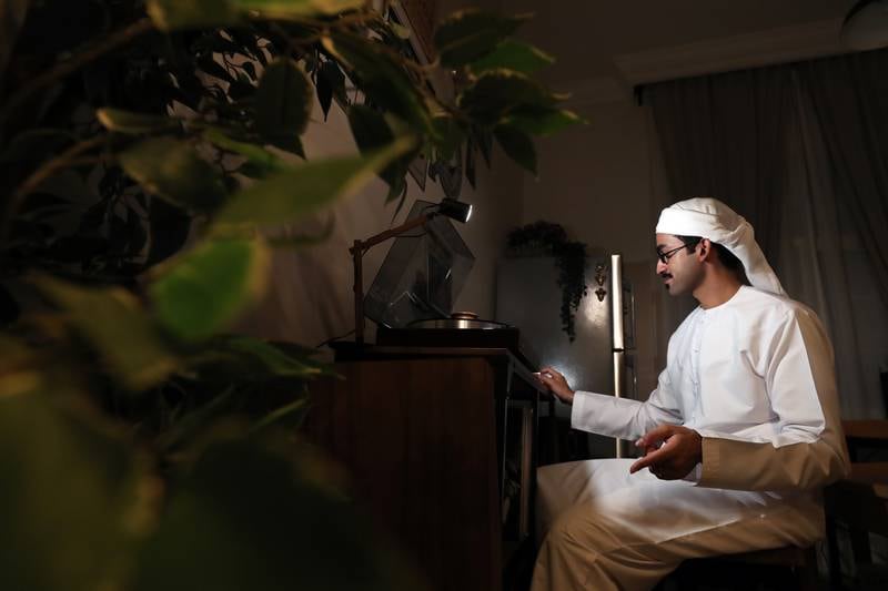 Emirati Sulaiman Khamis Alalawi began collecting records in 2020. All photos: Chris Whiteoak / The National