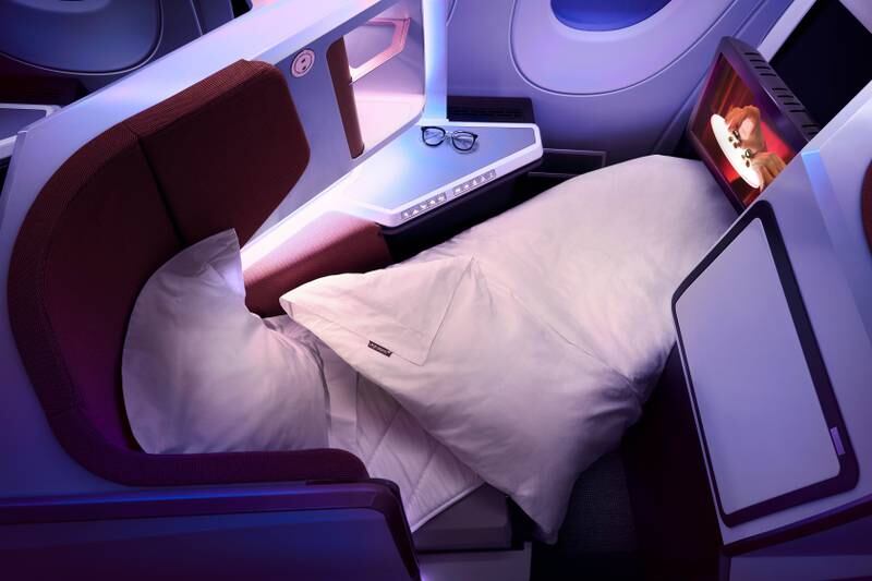 Sleeping arrangements in Virgin Atlantic business class. Photo: Virgin Atlantic