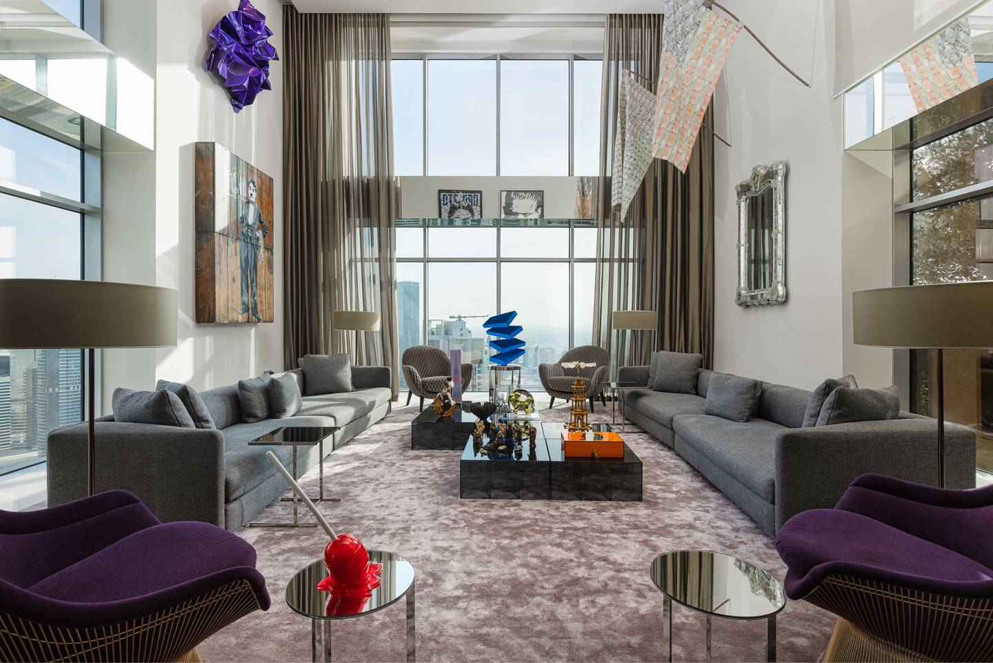 The two-floor property, on sale for Dh37 million, comes with a home cinema, spa and cryotherapy room. Photo: Knight Frank