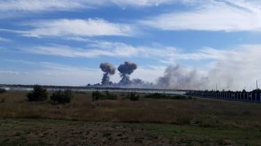 An image that illustrates this article Ukraine says Crimea blasts destroyed nine Russian warplanes