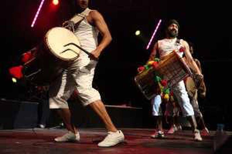 United Arab Emirates - Abu DHabi - April 24th, 2009:  Dhol Foundation preforms at WOMAD (Galen Clarke / The National)  *** Local Caption ***  GC10_24042009_WOMAD.jpg