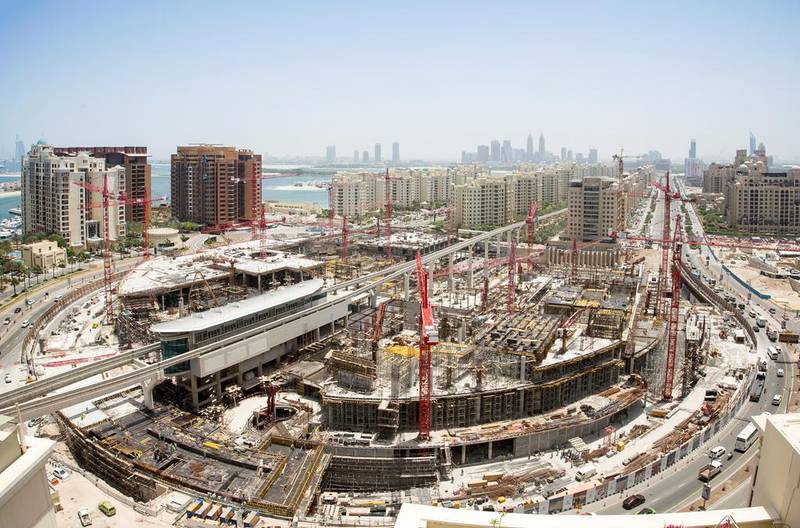 Nakheel Mall under construction on Palm Jumeirah in 2016. Courtesy: Nakheel.