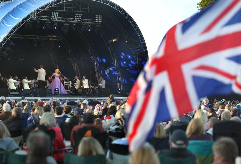 The crowd watches as singer Katherine Jenkins performs in Sandringham. Getty Images 