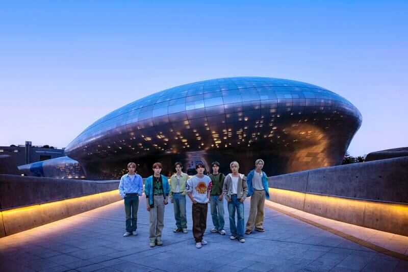 K-pop’s Enhypen will host fans for a two-night stay at the Zaha Hadid-designed Dongdaemun Design Plaza as part of Seoul Fashion Week. Photo: Airbnb
